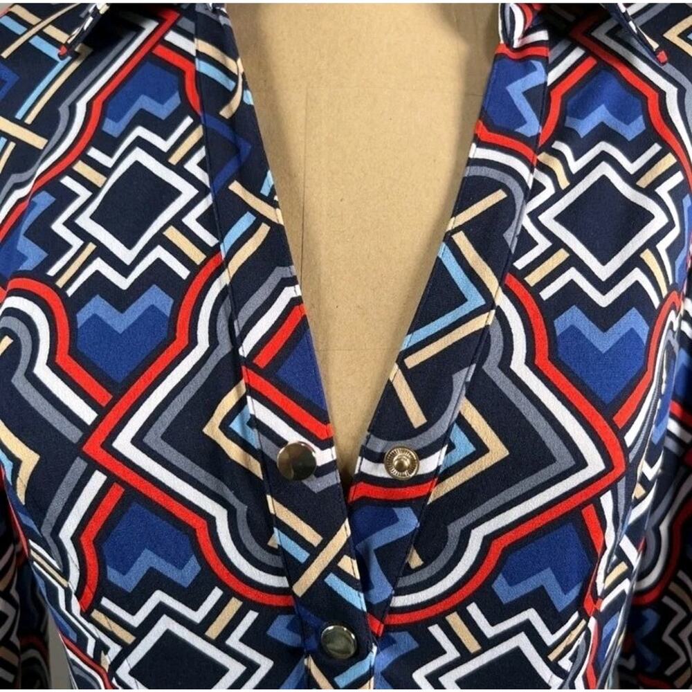 Cache Size 2 Mod Geometric Print Chic Jersey A Line Shirt dress - Picture 3 of 4